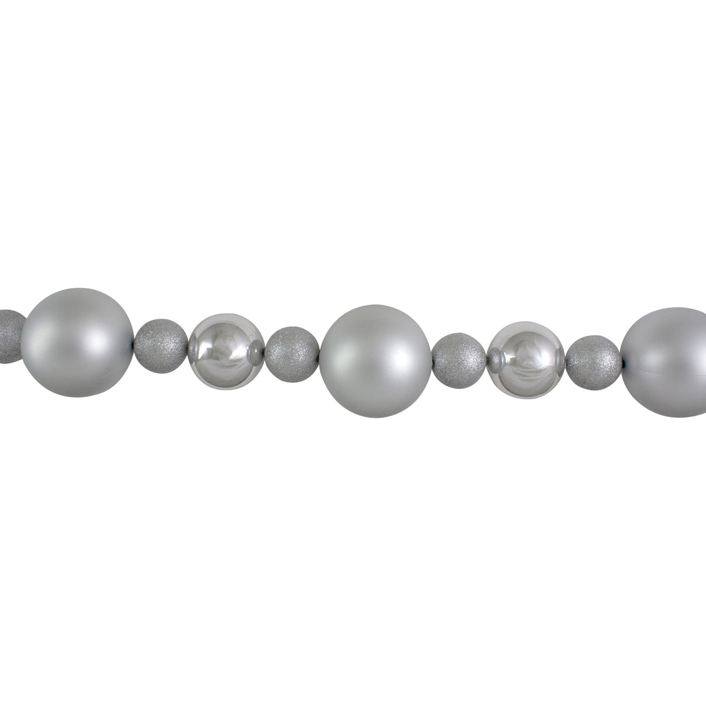 6' Silver Splendor Shatterproof Ball Artificial Christmas Garland - Unlit