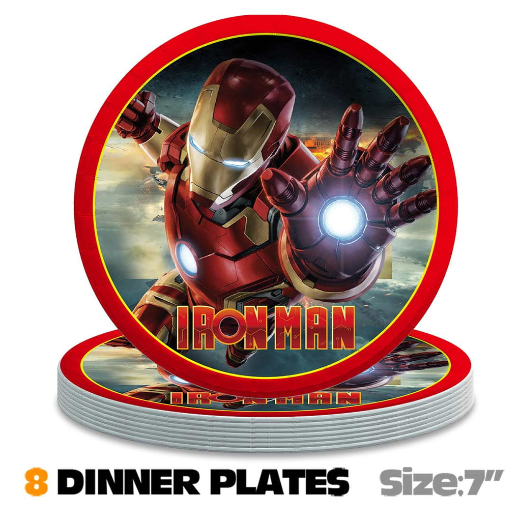 Iron Man Party Supplies Decor Tableware Backdrop Banner Cake Topper Balloons Birthday Decorations
