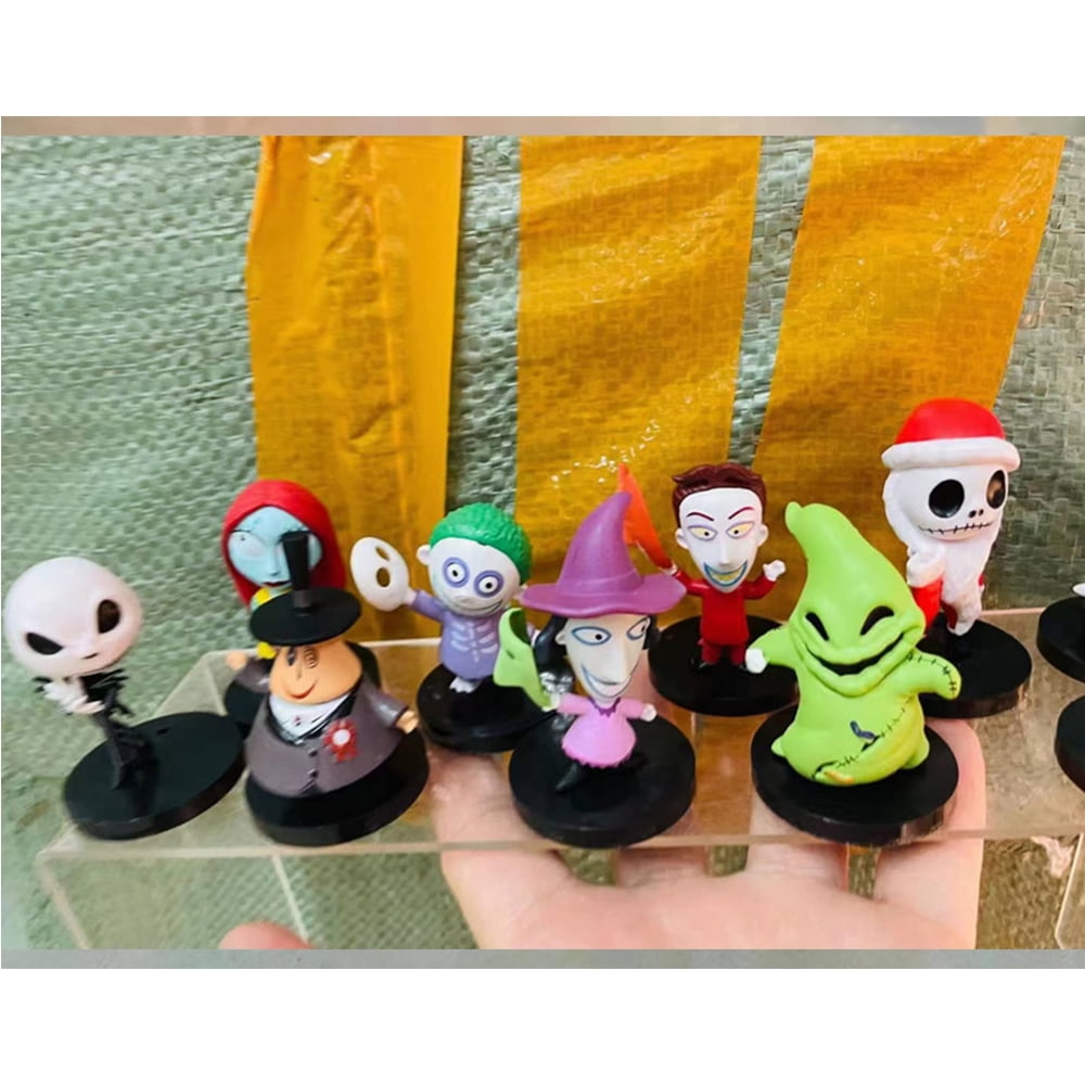 Nightmare Before Christmas Halloween Ornaments Jack Skeleton Birthday Cake Topper Set Featuring 2.75" Figure Set | Set of 10