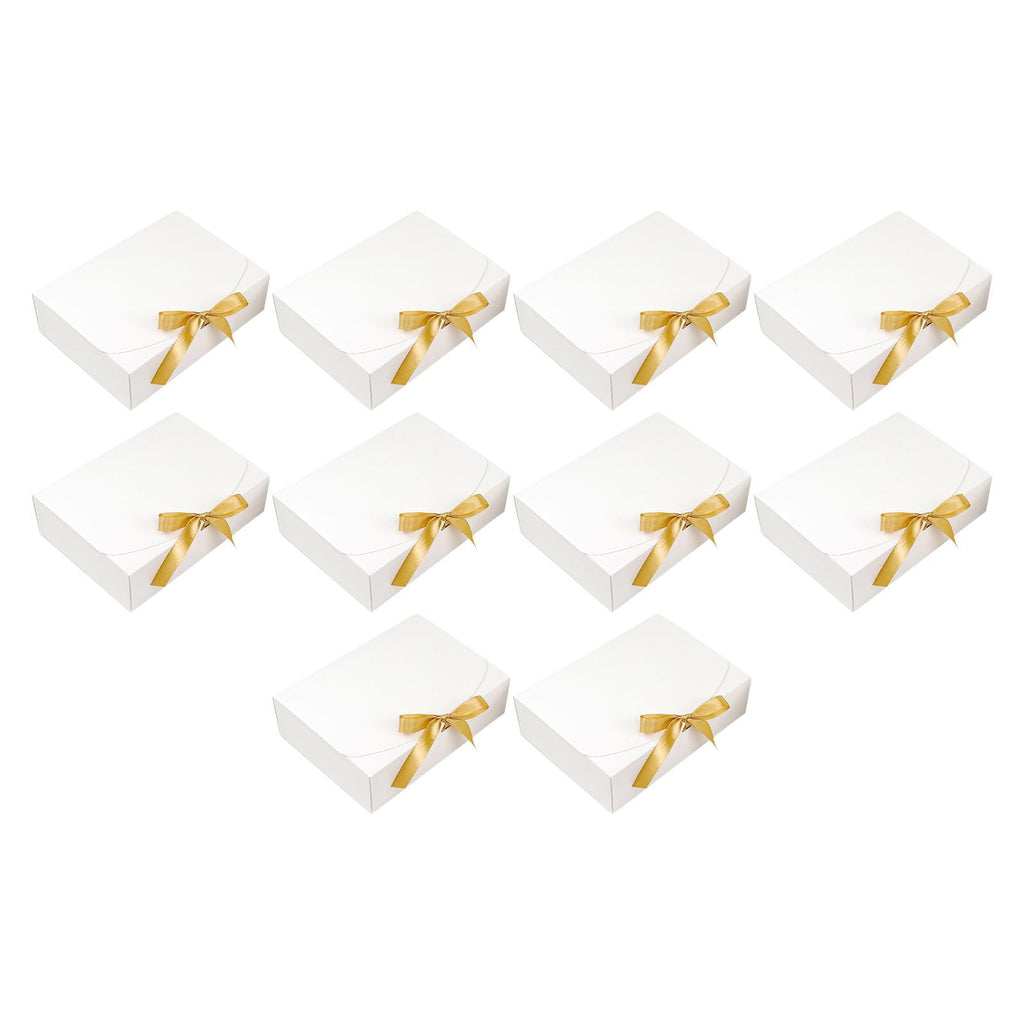 S SERENABLE 10x Wedding Gift Boxes DIY Packaging Bag W/Ribbon Gift Wrapping Box Candy Boxes for Centerpiece Party Decoration 28cmx20cmx8cm