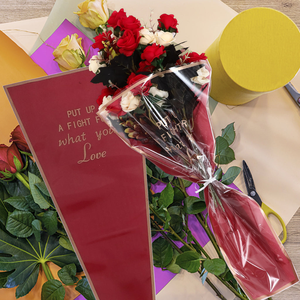 Raindrops  150 Pcs Boxes Transparent Flower Wrapping Paper Bouquet Bag Professional Bags