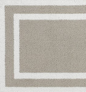 Washable Skid-Resistant Runner Rug, Border, Dark Grey and White, 26" x 96"