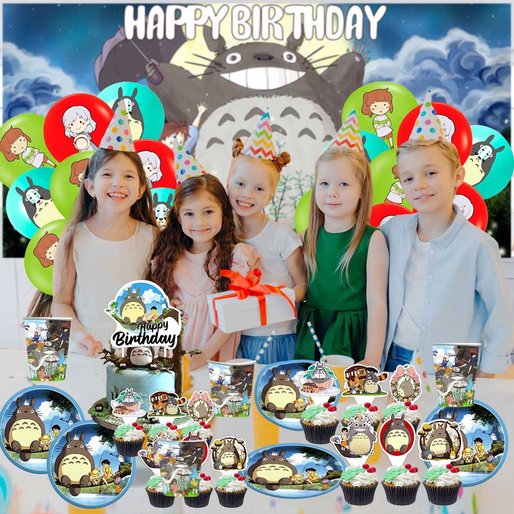 My Neighbor Totoro Birthday Party Supplies Balloons Paper Plates Decoration Cake Topper Decor Tableware Banner Backdrop