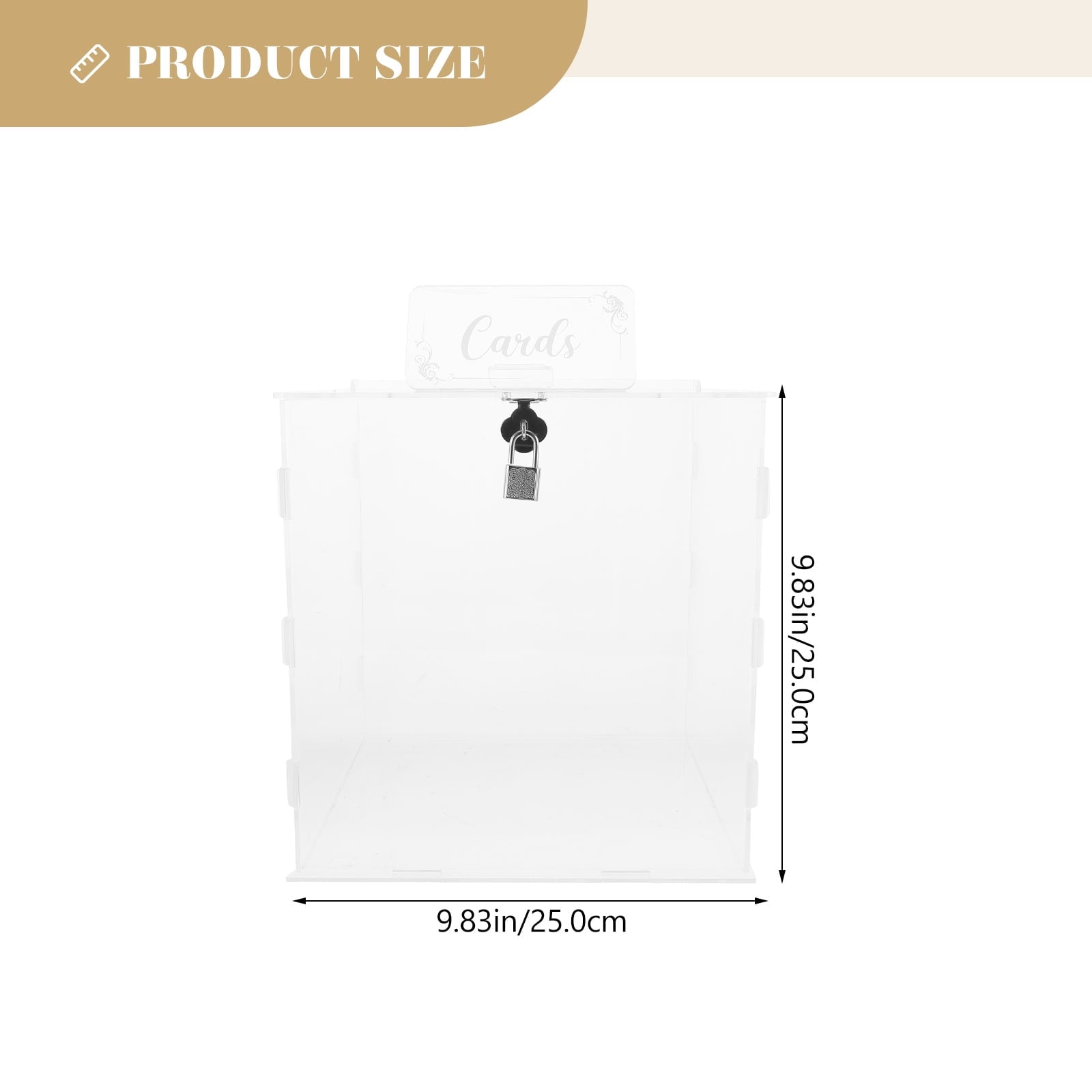 IDEANATEGRATE Wedding Card Holder Acrylic Square For Receptions 1Pcs 9.82x9.82x9.82 In