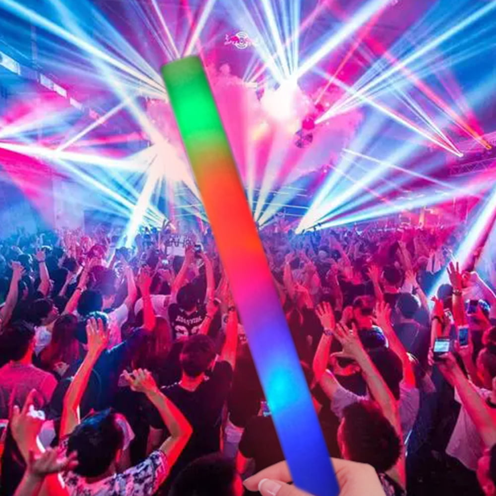 Bopika 20 Pcs Foam Glow Sticks - Colorful Flashing Fun for Parties, Weddings, and More