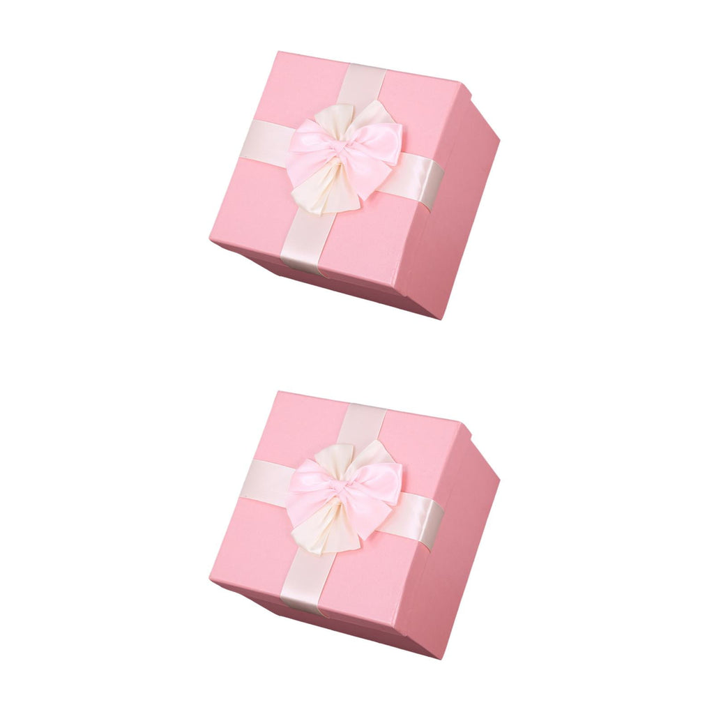 Set of 2 Jewelry Birthday Gift Box Creative Gift Box Miss Bride 24X24X18cm Pink