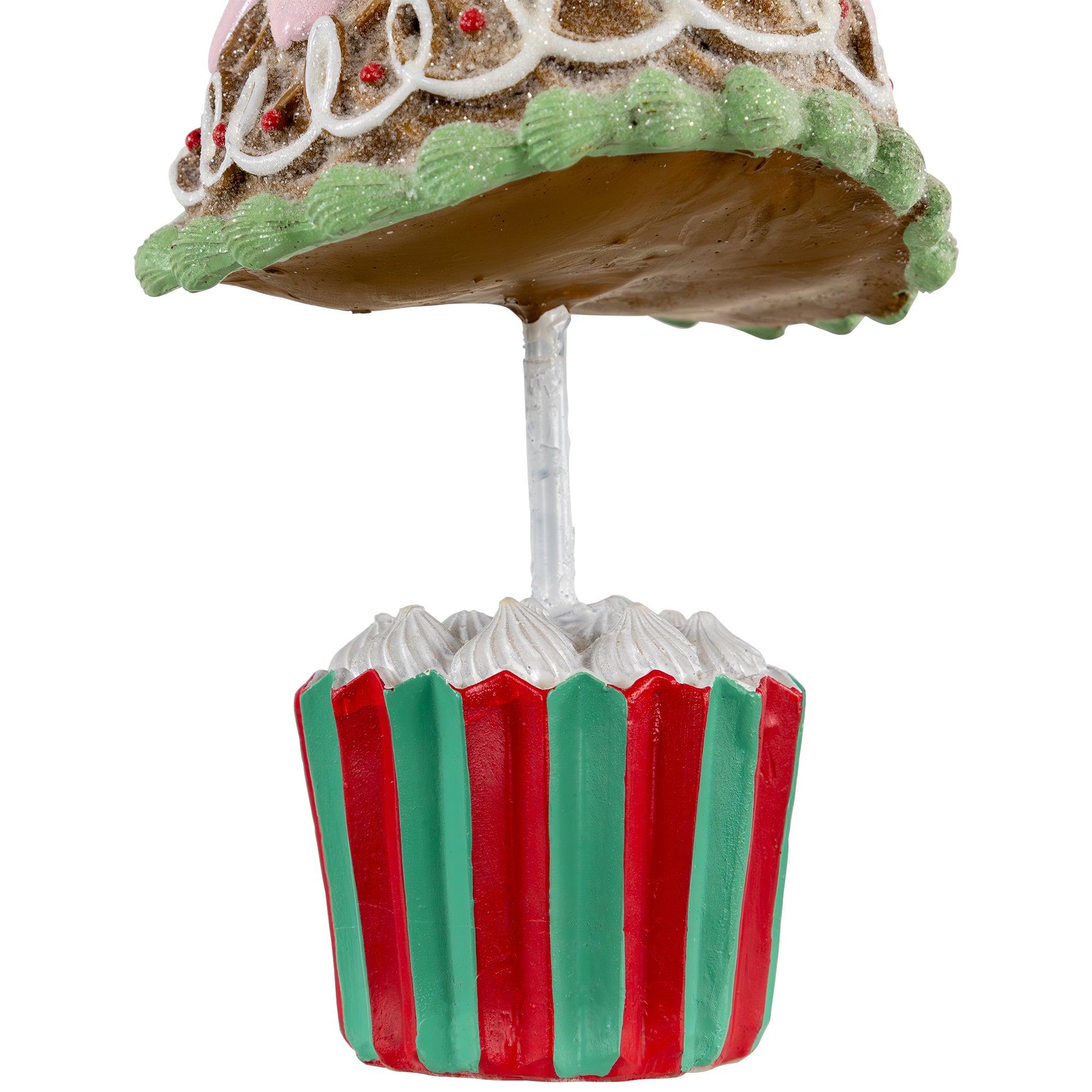 10.25" Pink Frosting and Waffle Cone Christmas Cupcake Tree Tabletop Centerpiece