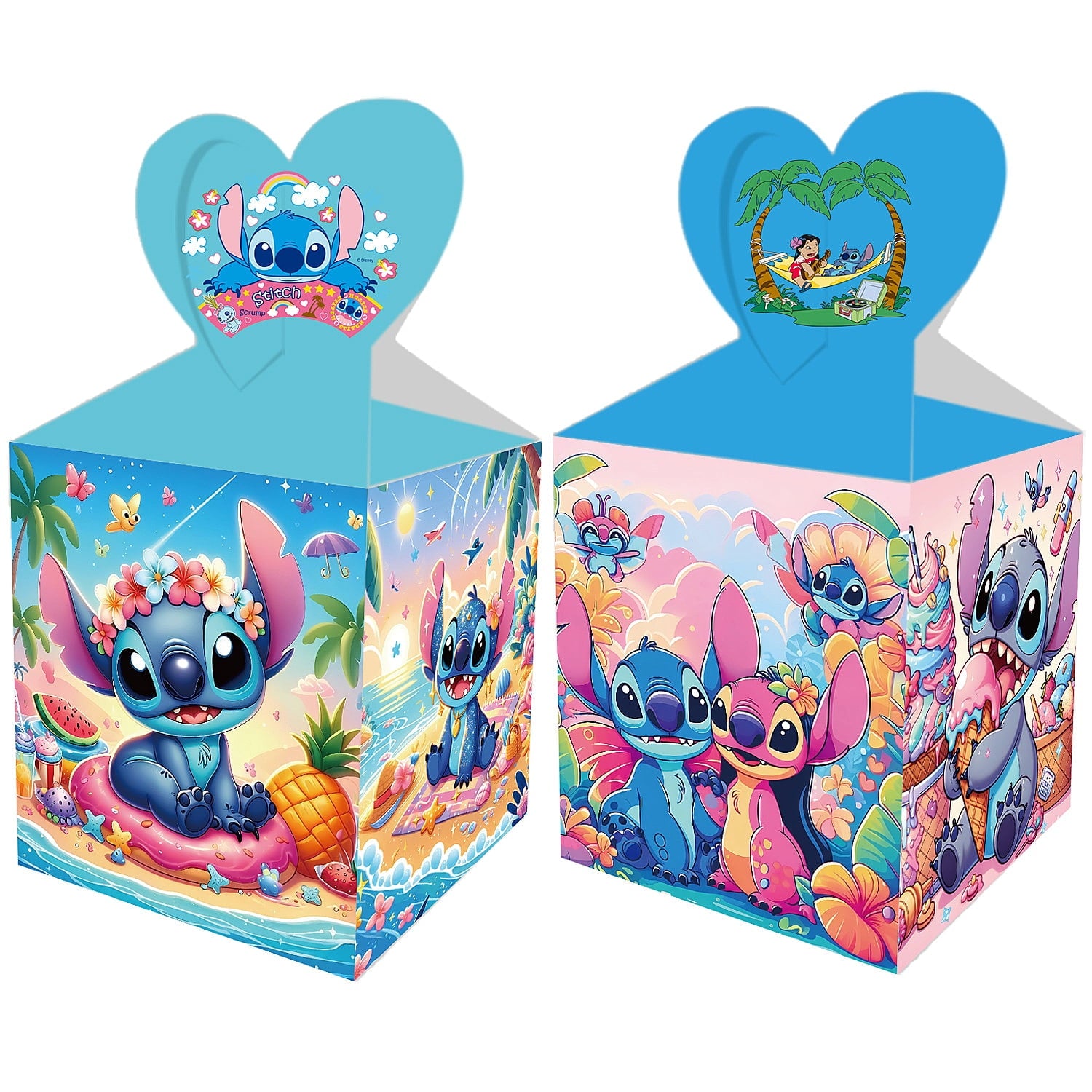 24PCS Stitch Party Candy Boxes for Anime Theme Birthday Party Supplies Decor,Kids Birthday Game Party Kraft Paper Gift Bag Decoration