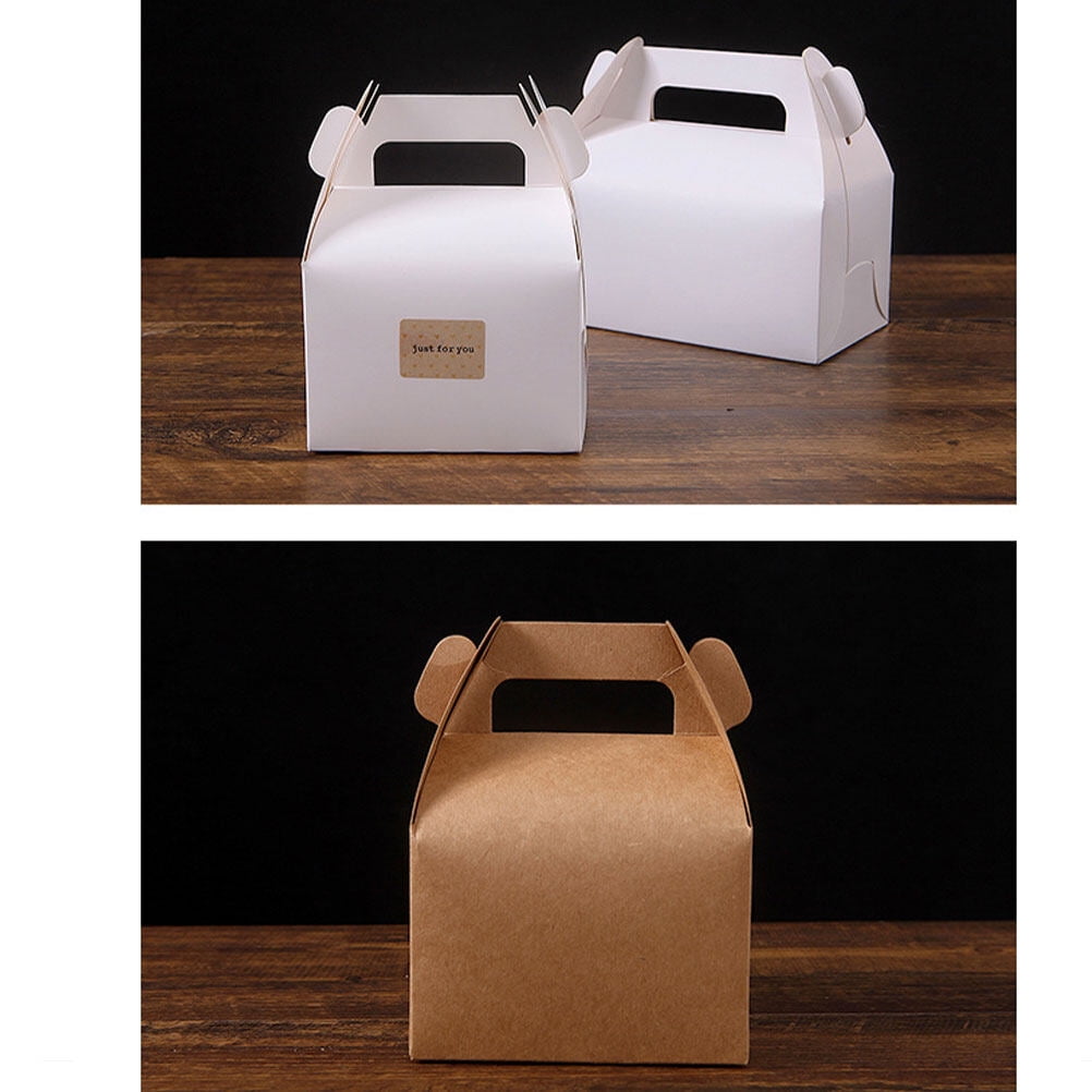 Worgeous 30 Pcs Candy Box Kraft Paper Foldable Candy Packaging Tote Bags Party Favors Sweet Container for Home Shop Gift (Large Size)