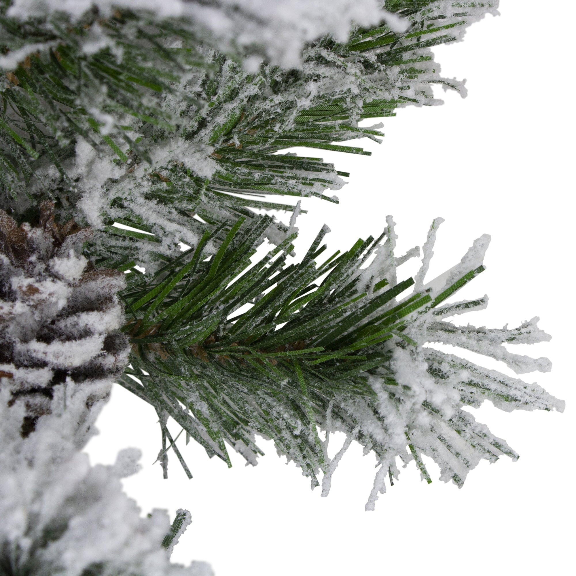 Northlight 9' x 10" Unlit Flocked Angel Pine with Pine Cones Artificial Christmas Garland