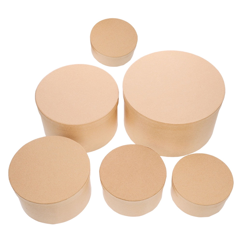 Qumonin 6pcs Multi-Functional Round Gift Boxes Gift Wrapping Boxes Round Shaped Gift Box Jewelry Storage Box Chocolate Cookie Containers