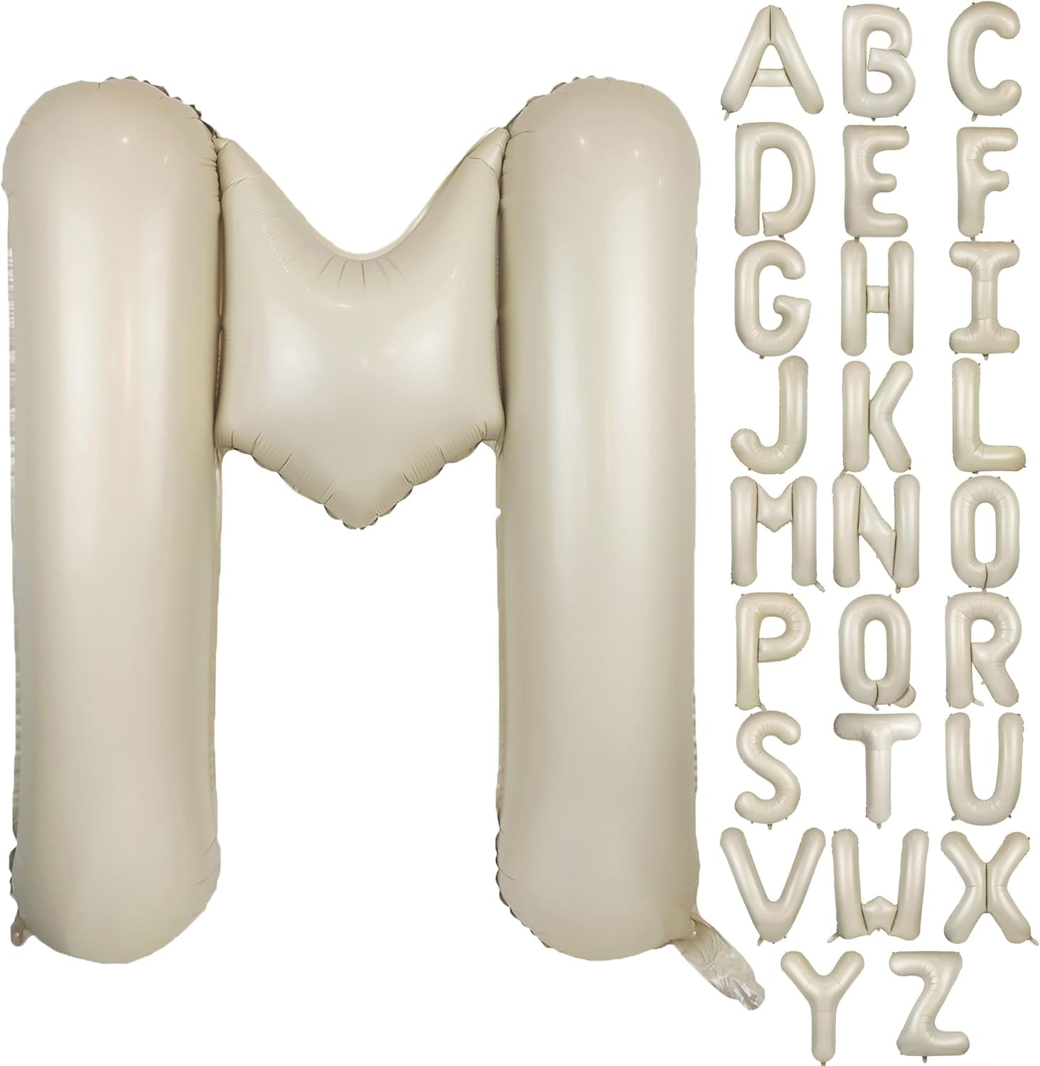 chdqwer 40 In Cream White Letter H Balloons Big Alphabet Foil Word Balloon Beige Large Inflating Balloon Letters Sand Mylar Helium Custom Letter Balloon For Boys Girls Birthday Party Baby