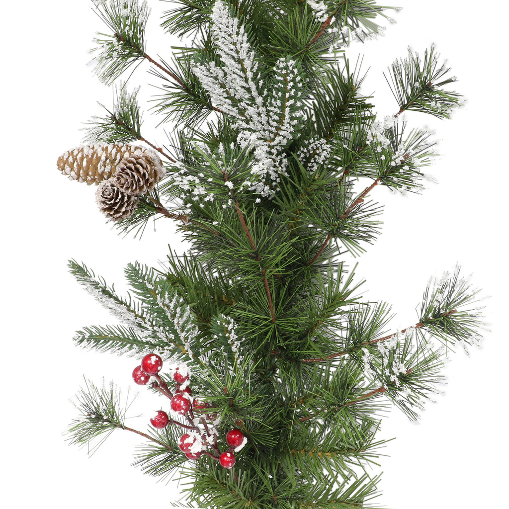 9ft x 10in PE/PVC Decorated Garland 220 Tips Pine Cones & Berries