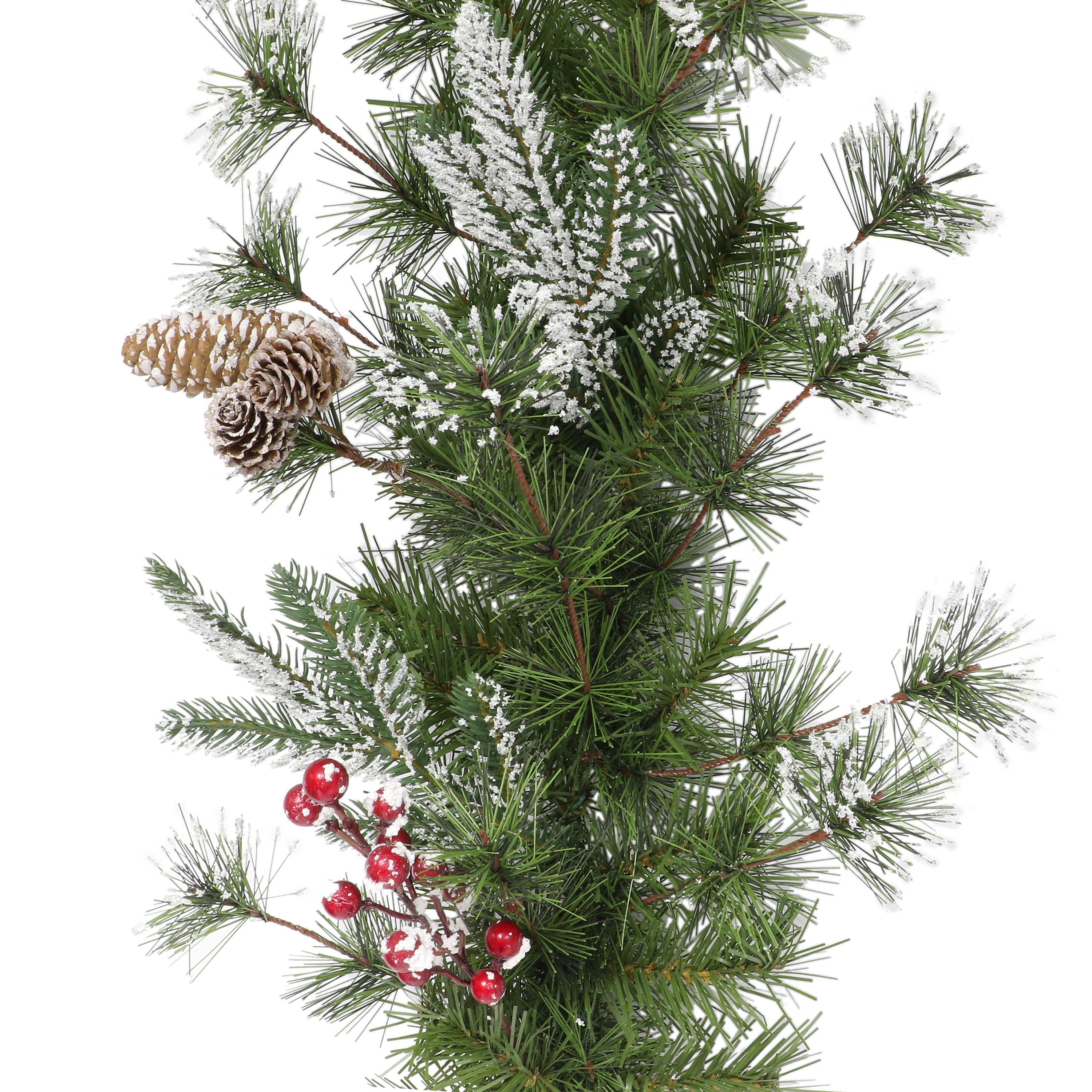 9ft x 10in PE/PVC Decorated Garland 220 Tips Pine Cones & Berries