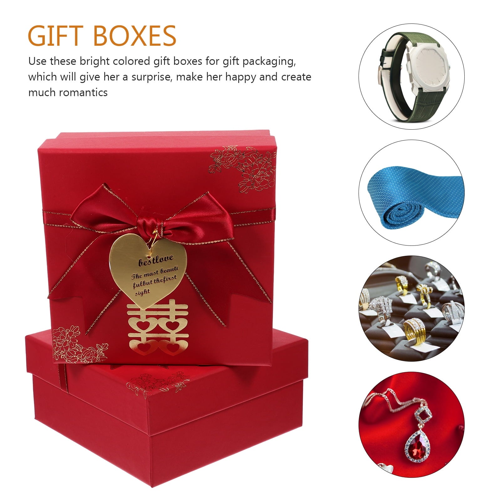 4pcs Chinese Wedding Paper Boxes Paper Cases Paper Present Wrapping Materials