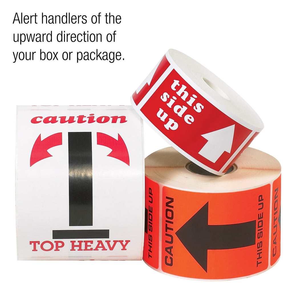 Tape Logic Labels "This Side Up" Arrow 2" x 4" Red/White 500/Roll SCL242