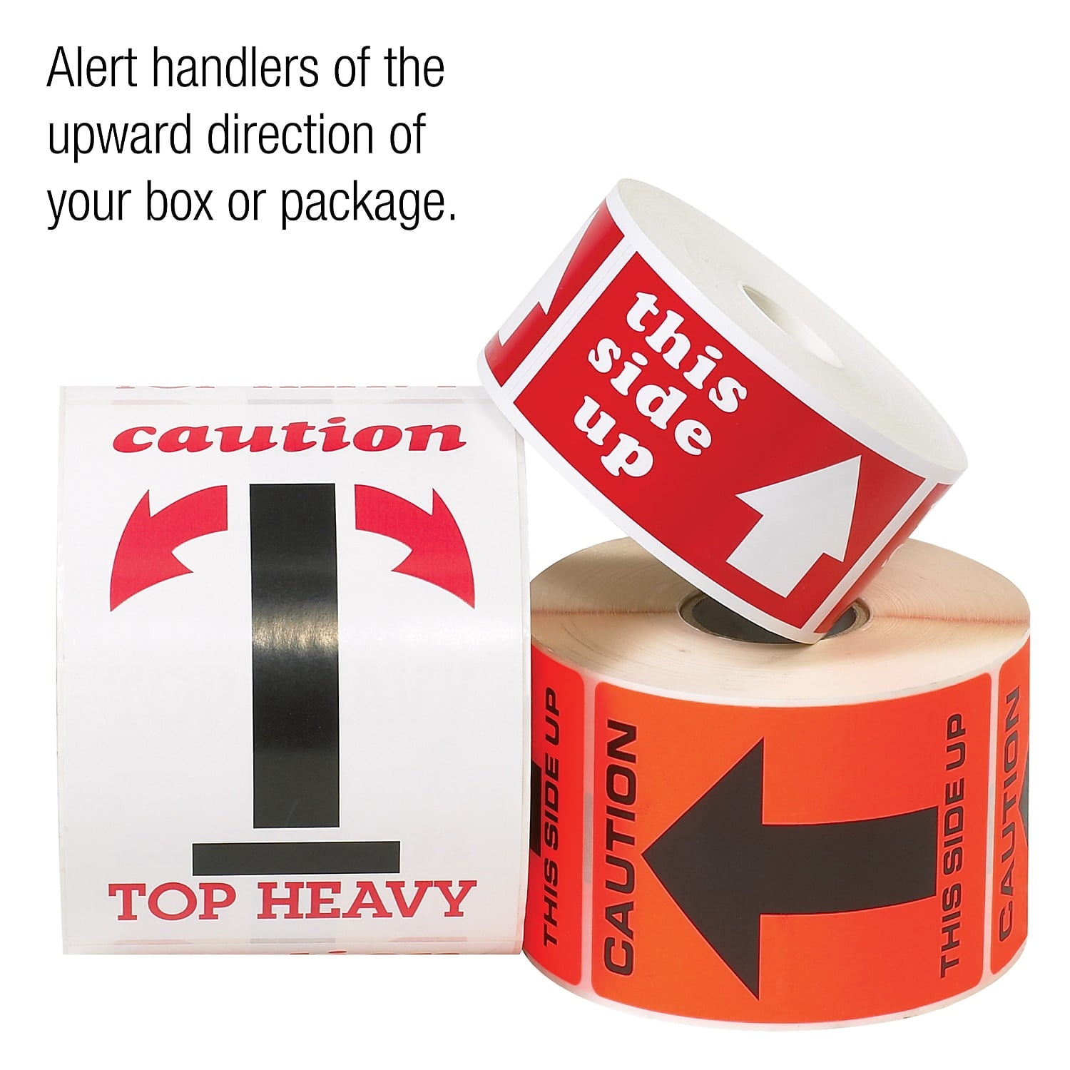Tape Logic Labels "This Side Up" Arrow 2" x 4" Red/White 500/Roll SCL242