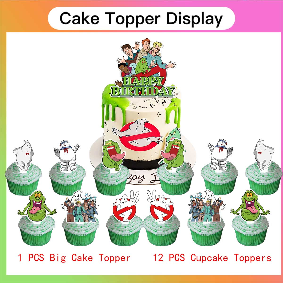 Ghostbusters Balloons Supplies Party Decor Plates Decorations Banner Cake Topper Tableware Banner Backdrop