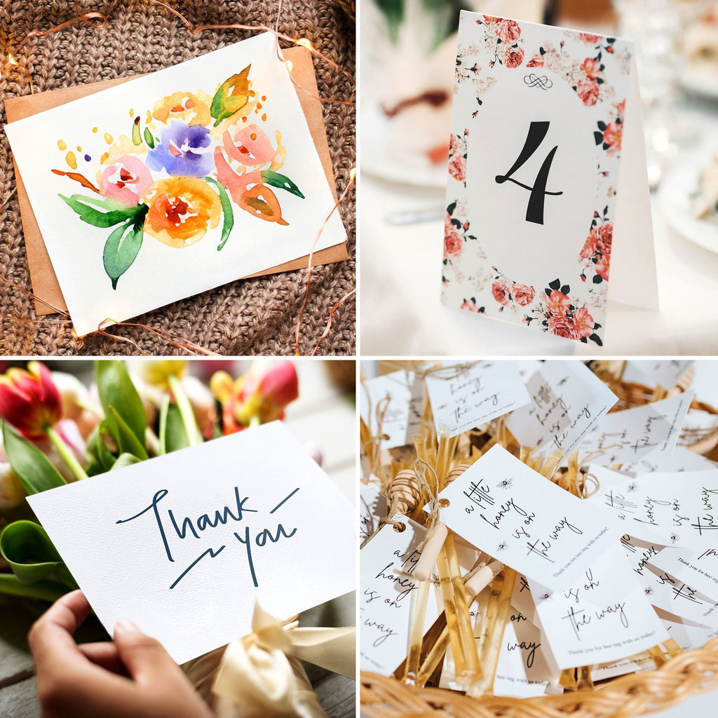 200 Pack White 300 GSM / 110 lb Thick Cardstock Paper - Blank Heavyweight Wedding Invitation Cards for Printing, Flashcards, Postcards - 5x7 inch