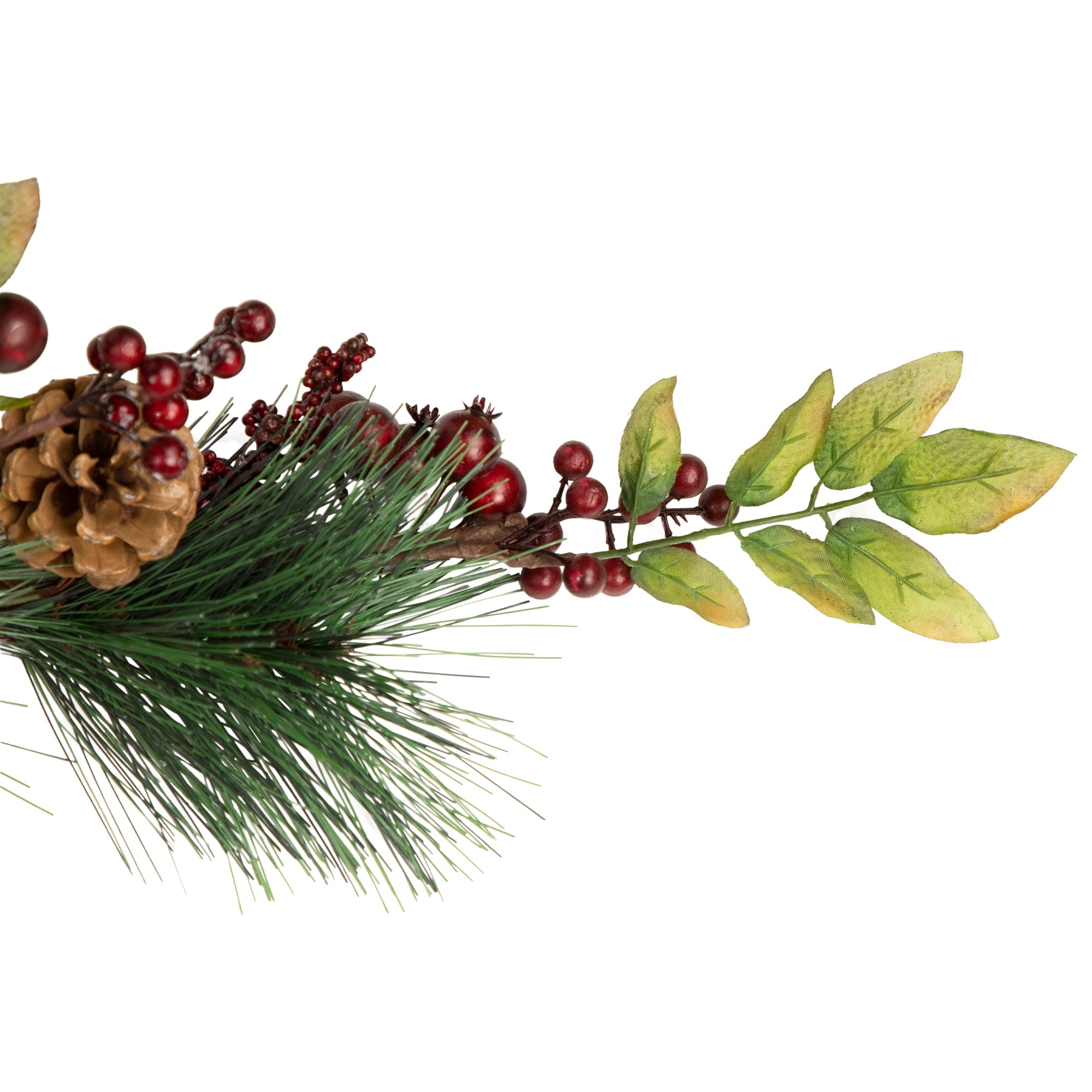 54" Snow Dusted Pine Cones Berries and Long Pine Needles Artificial Christmas Garland - Unlit