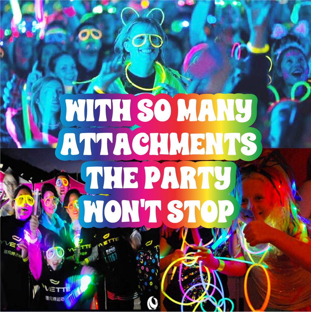 Kaitek Glow Party Pack – 448 Pcs Glow Sticks and Cool Connectors for Glasses, Headbands and More Fun!