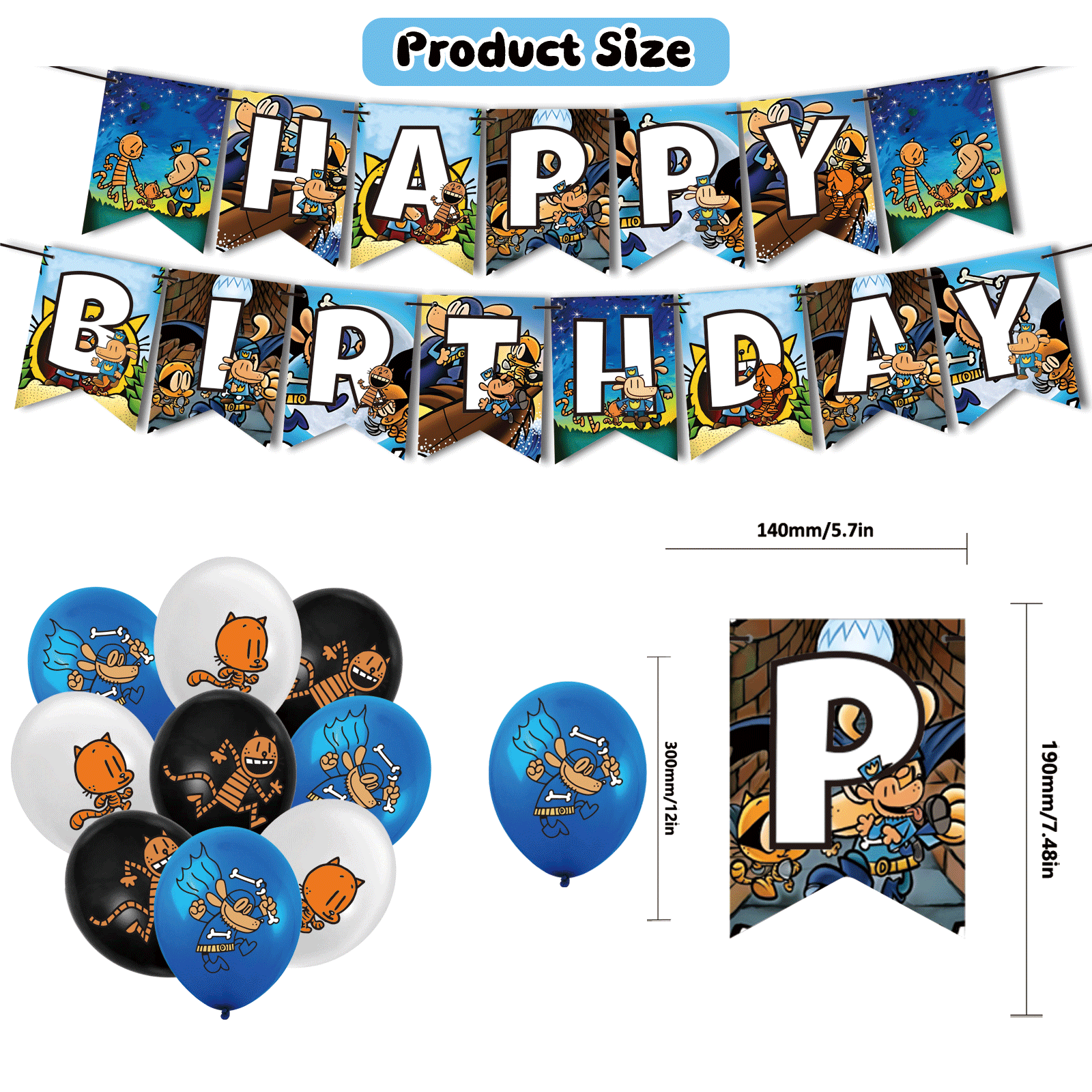 38 Pcs For Dogs Man Birthday Party Decorations,With 1 Happy Birthday Banner Garland,6 Hanging Swirls,13 Cupcake Toppers,18 Balloons for Party Supplies