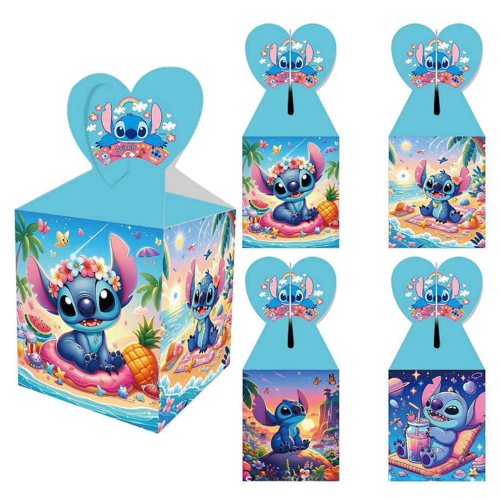 24PCS Stitch Party Candy Boxes for Anime Theme Birthday Party Supplies Decor,Kids Birthday Game Party Kraft Paper Gift Bag Decoration