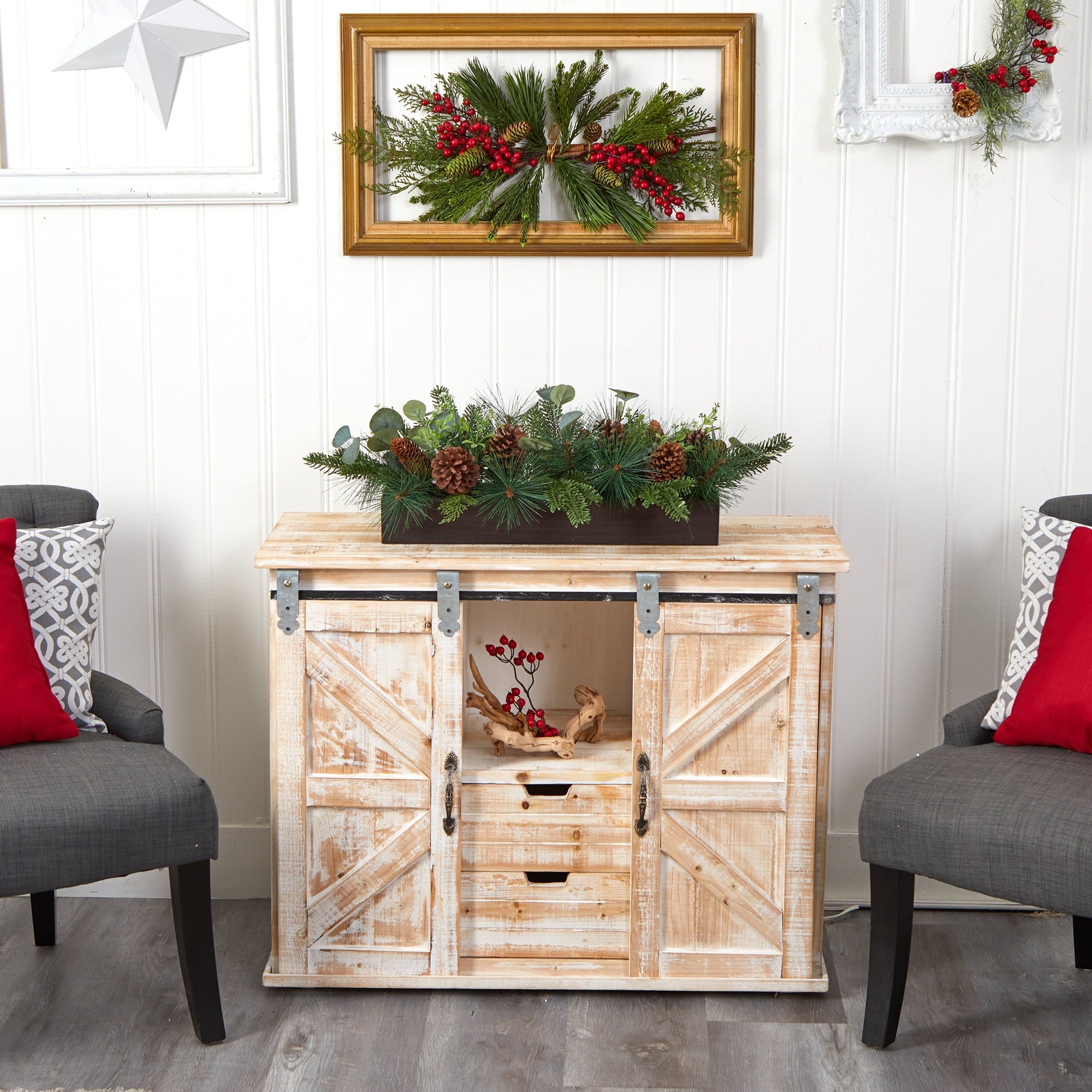Nearly Natural Green Holidays, Christmas Christmas Centerpiece