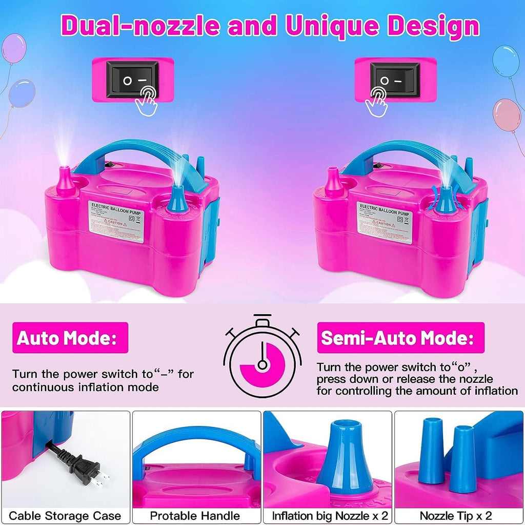 Wattne Balloon Arch Kit and Balloon Pump, 9Ft Tall & 10Ft Wide Adjustable Balloon Arch Stand Holder with Base for Outdoor, Electric Air Pump for Bridal Shower Graduation Decorations Party Supplies