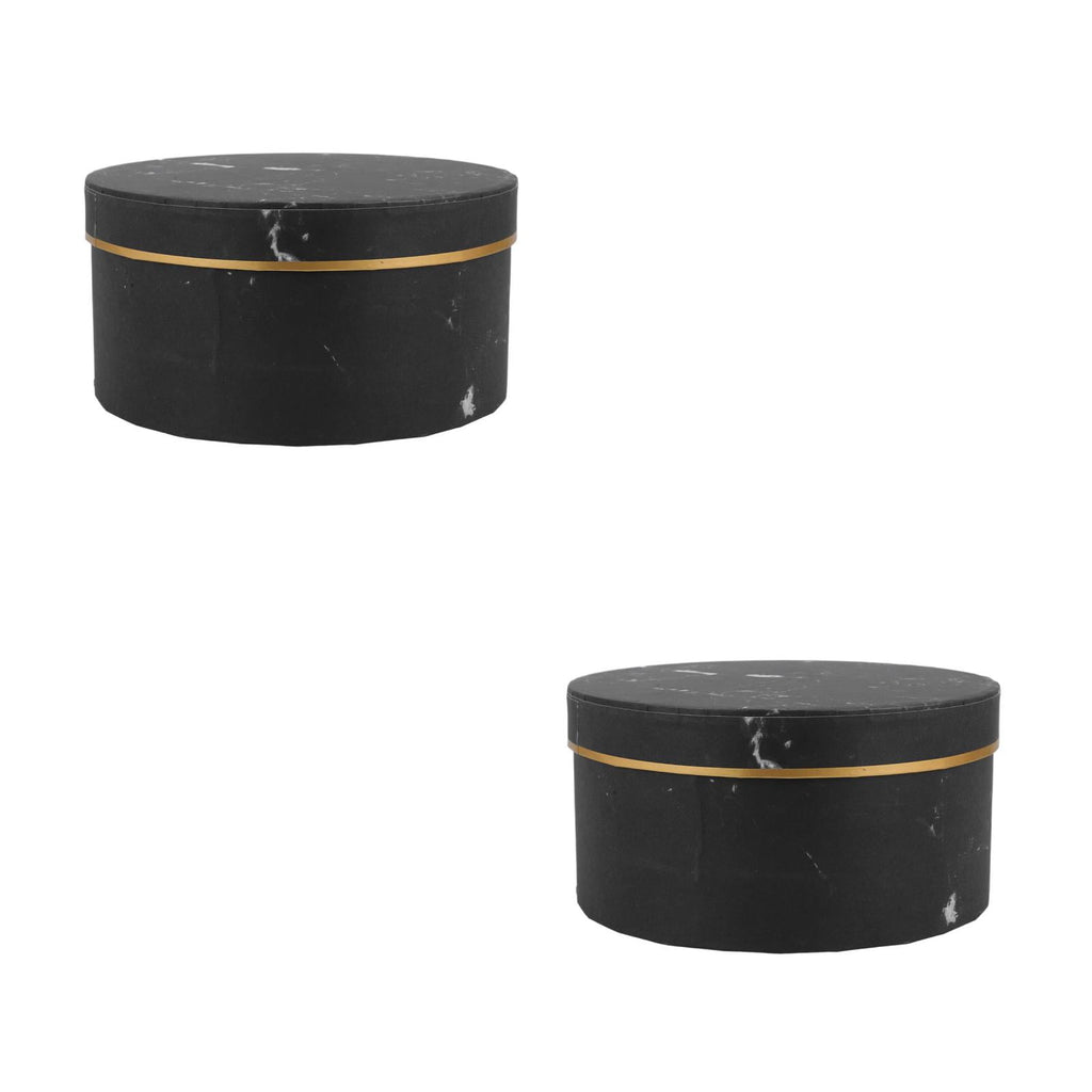 Masteelf 2pcs Marble Flower Box Round Present Box For Preserved Flowers Marbling Present Wrapping Box Round Flower Packing Box Wedding Present Packing Box