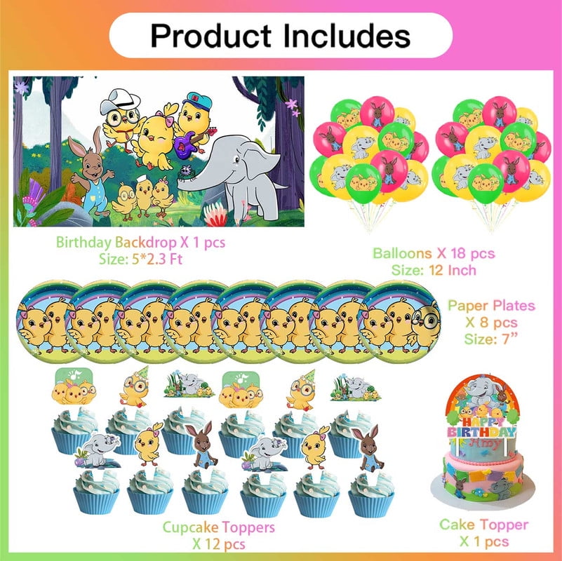 Canticos Party Decorations Plates Tableware Banner Backdrop Balloons Birthday Decor Cake Topper Fans