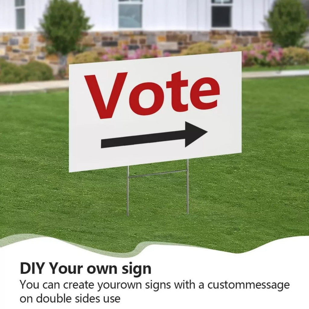 18x24" Yard Signs 5PACK Personalized Blank Corrugated Lawn Sign Large With Stakes