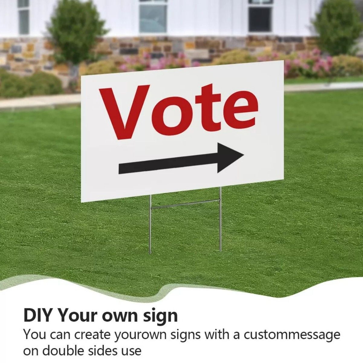 18x24" Yard Signs 5PACK Personalized Blank Corrugated Lawn Sign Large With Stakes