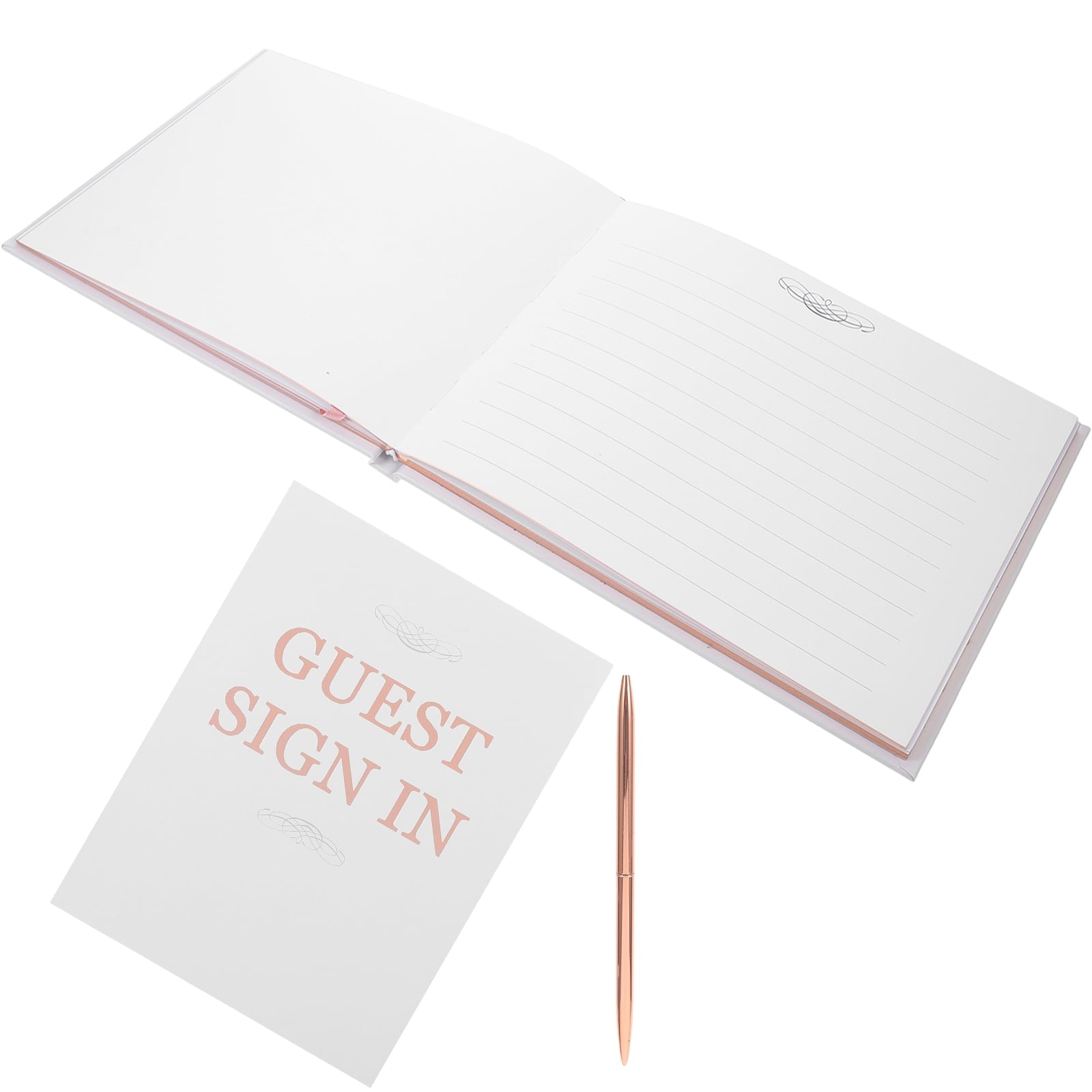 HEMOTON Wedding Guest Book for Signing with White Cover Made of Paper and Plastic for Wedding Ceremony 8.5 x 11 inches