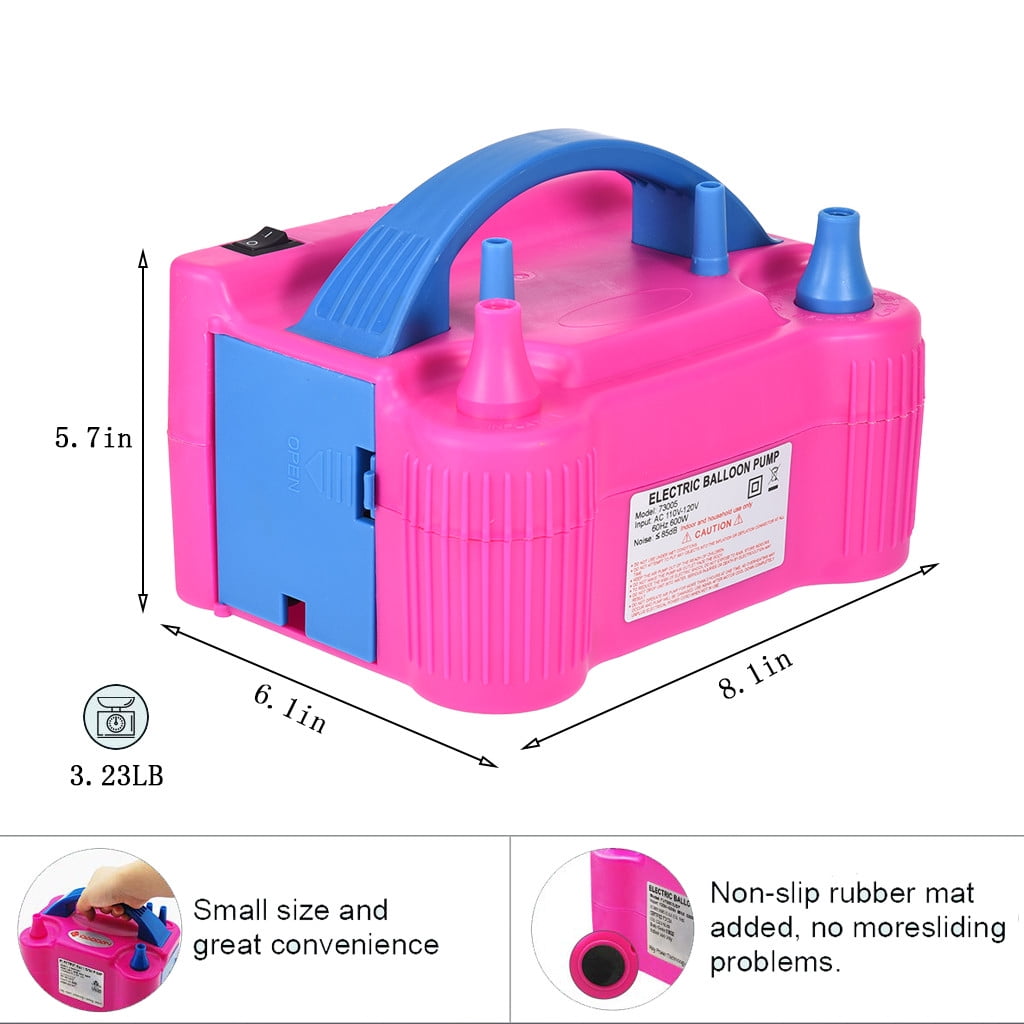 Fridja Portable Dual Nozzle Rose Red 110V 600W Electric Balloon Blower Pump/ Inflator
