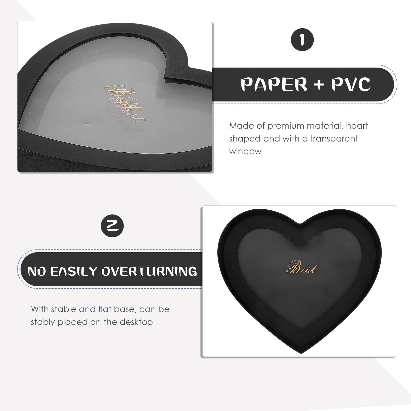 2pcs Heart Flower Wrapping Box Soap Flower Storage Box Flower Arrangement Container