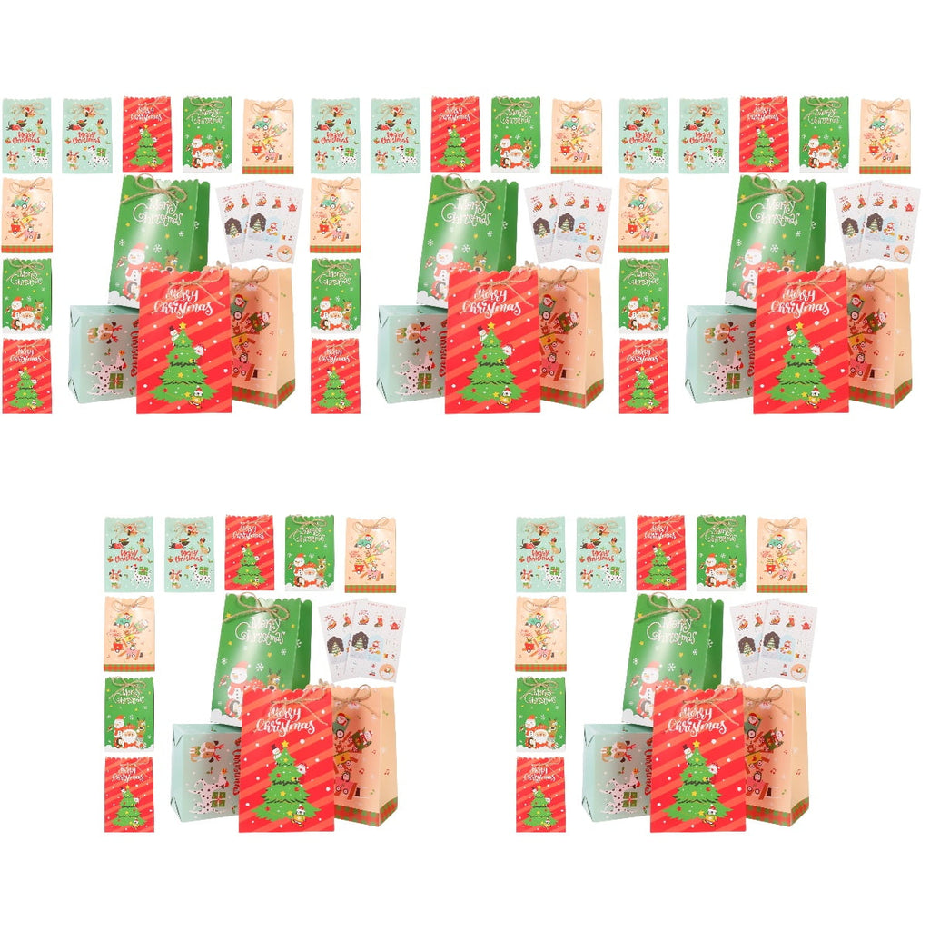 EXHUMKY Multi Color 5 Sets BERTDOMD Christmas Treat Bags Rectangular Wrapping Paper Storage Pouches Party Supplies