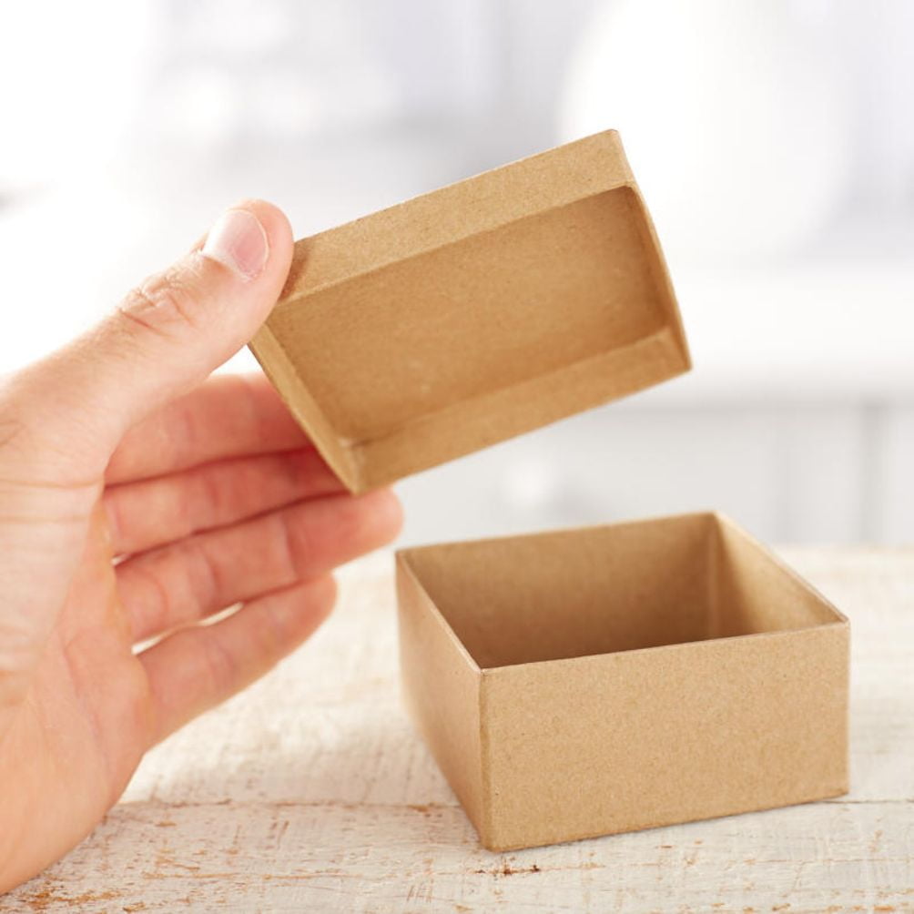 12pc Kraft Paper Mache Square Boxes - for Gifts and Favors - Factory Direct Craft