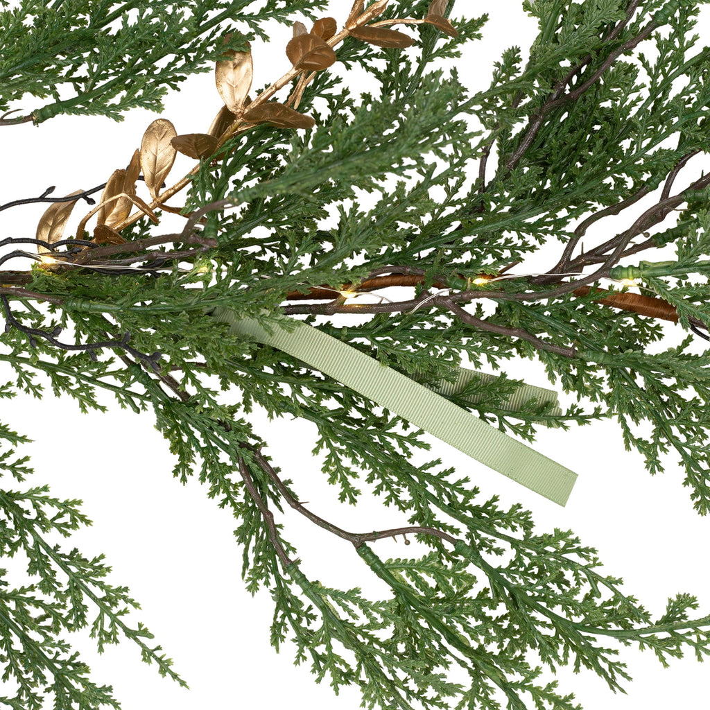 Northlight Real Touch™ Pre-Lit Cedar Pine Artificial Christmas Garland - 10' - Warm White LED