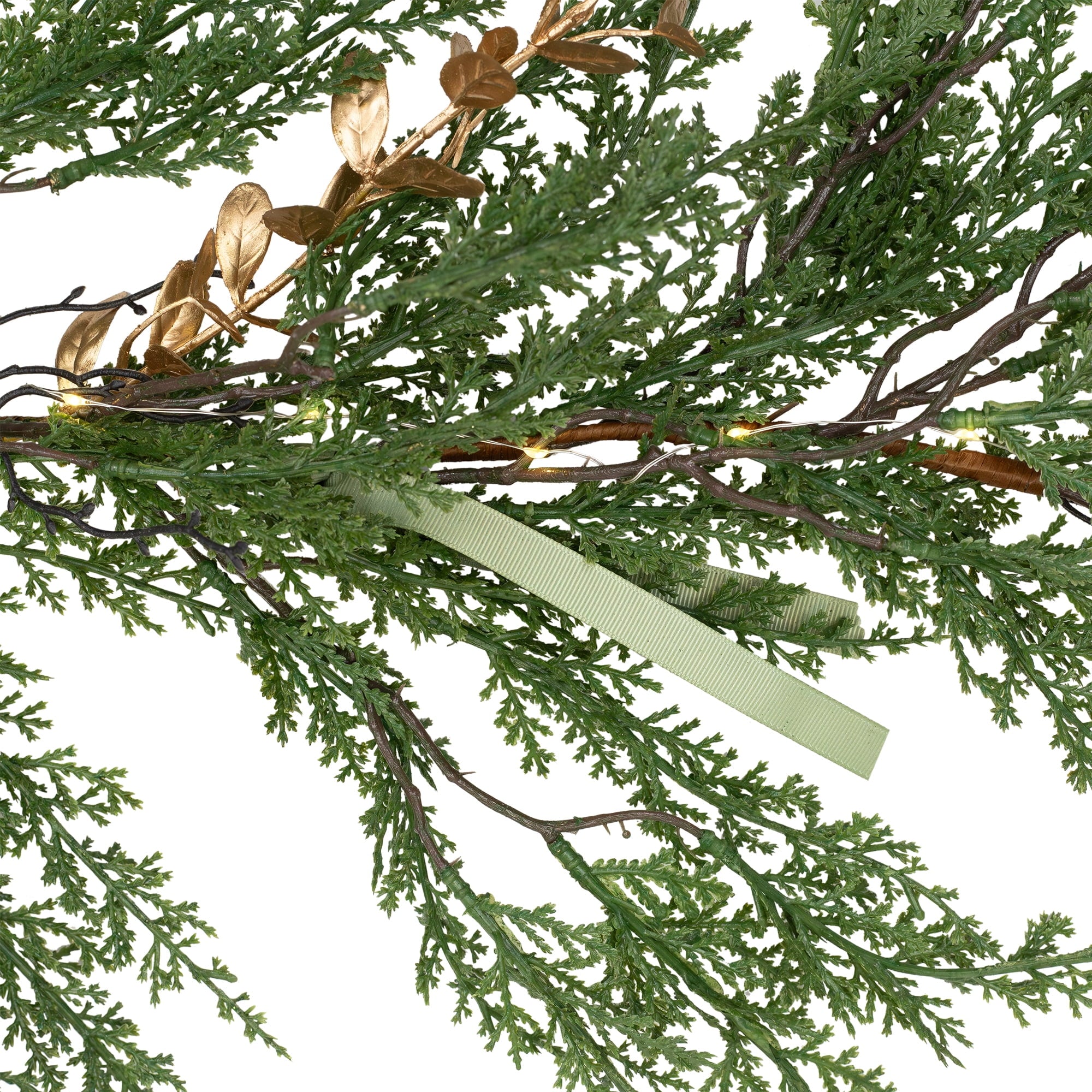 Northlight Real Touch™ Pre-Lit Cedar Pine Artificial Christmas Garland - 10' - Warm White LED