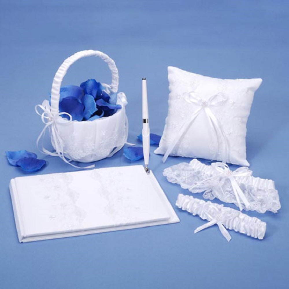 Victoria Lynn Deluxe Guest Book Set - White with Pearl Accent