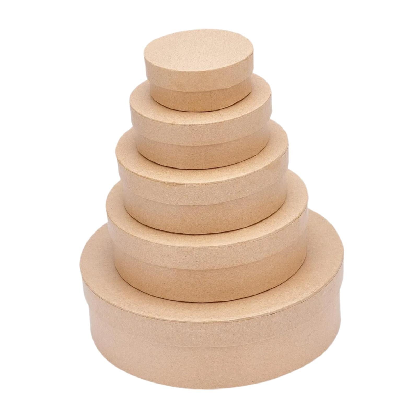 Sharprepublic 5 Pieces Gift Boxes for Presents Gift Wrapping Storage Biscuit Case Round Paper