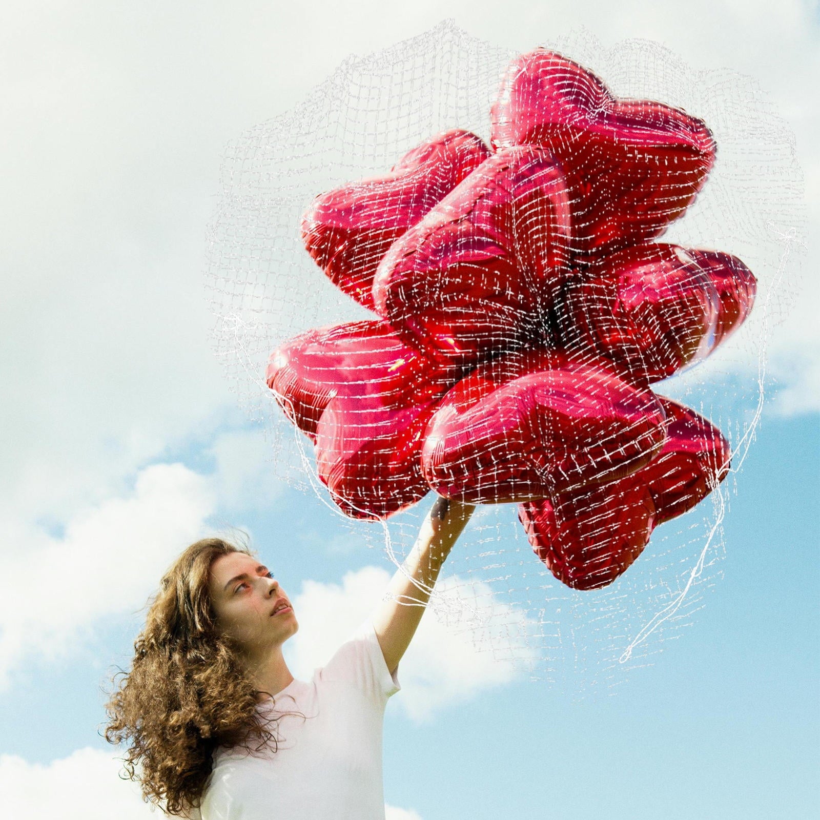 GOOHOCHY Decorative Bride Heart-shaped Balloon Displays Baby 130.00X125.00X0.30CM White
