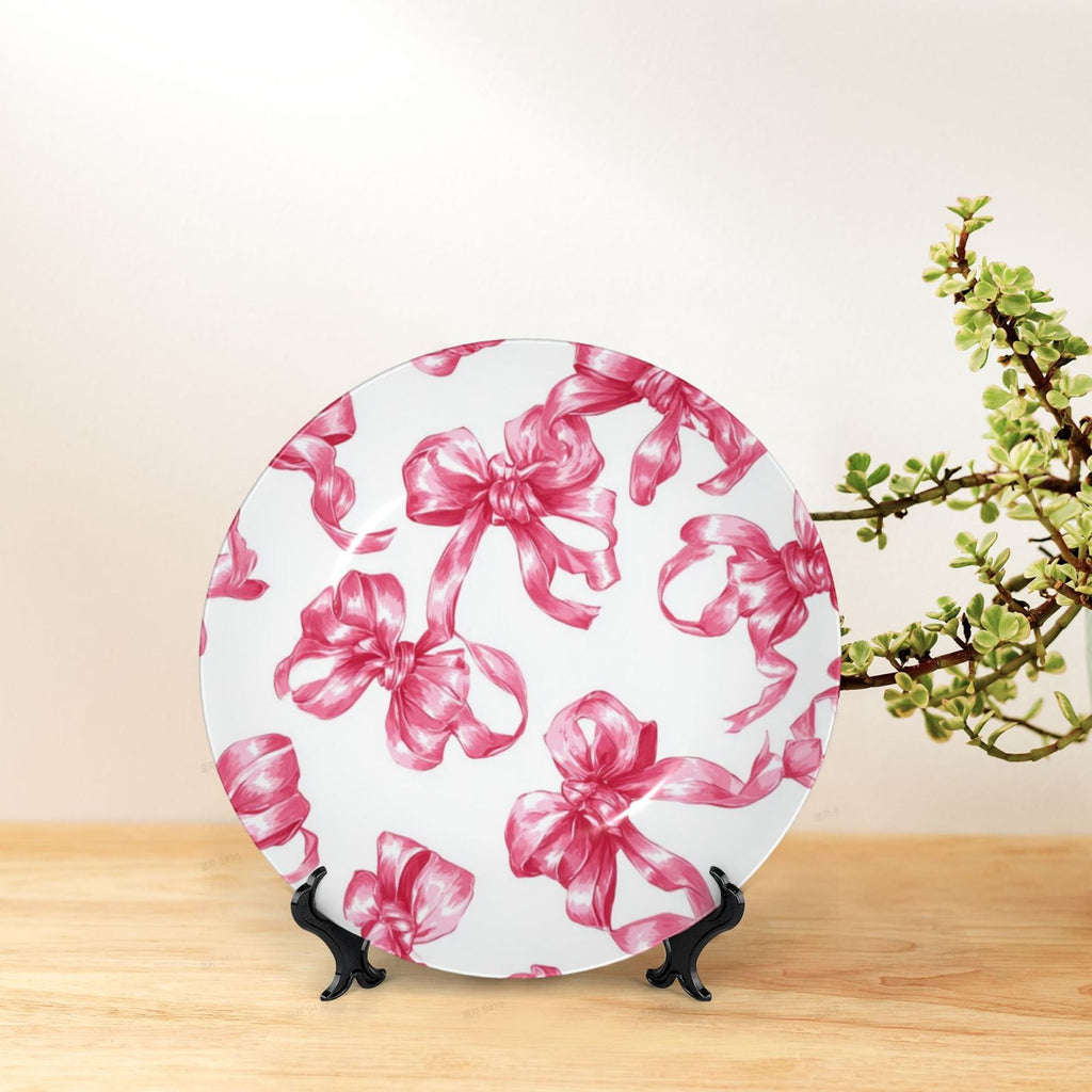 Decorative Plates – Bone China Wall & Table Decor - Cute Bow Tie - 8in