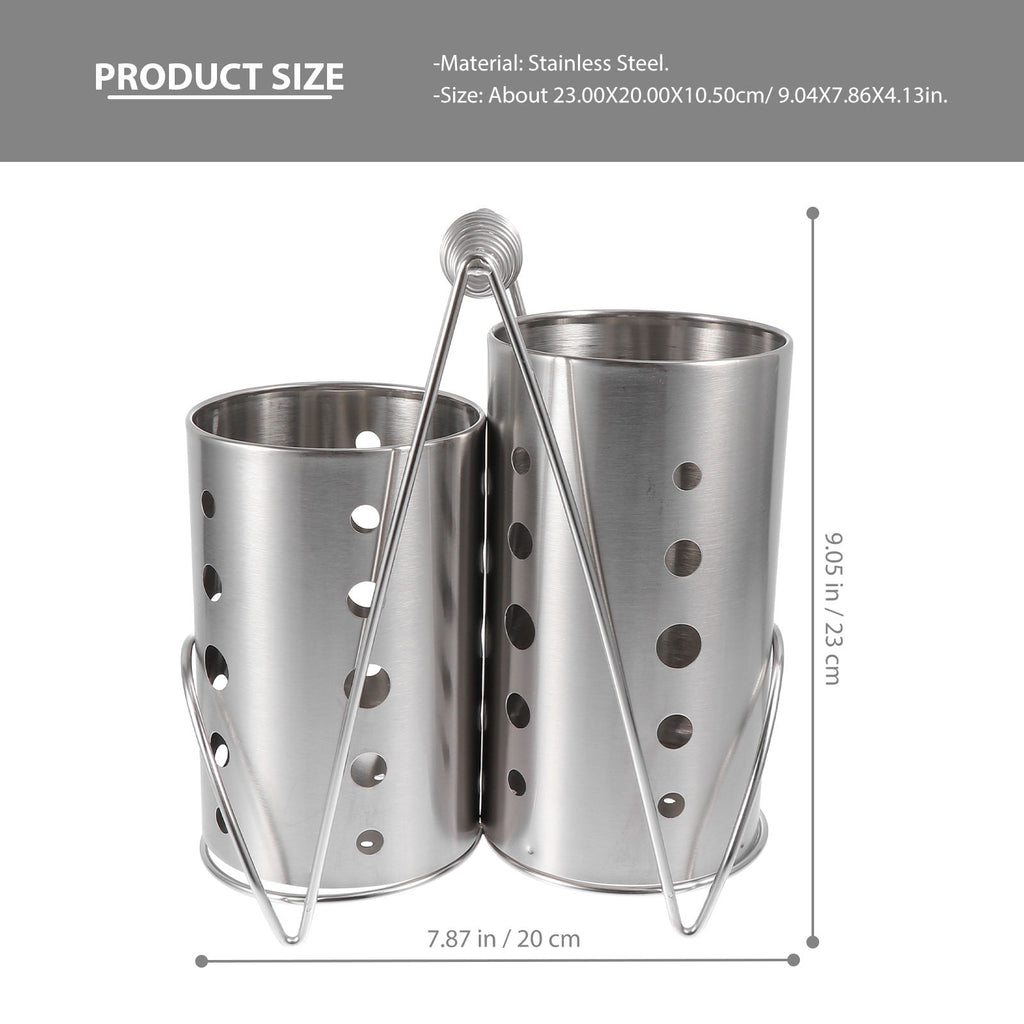 FUTUREORYY 4Set Kitchen Utensils Holders Stainless Steel Silverware Drainer Home Use
