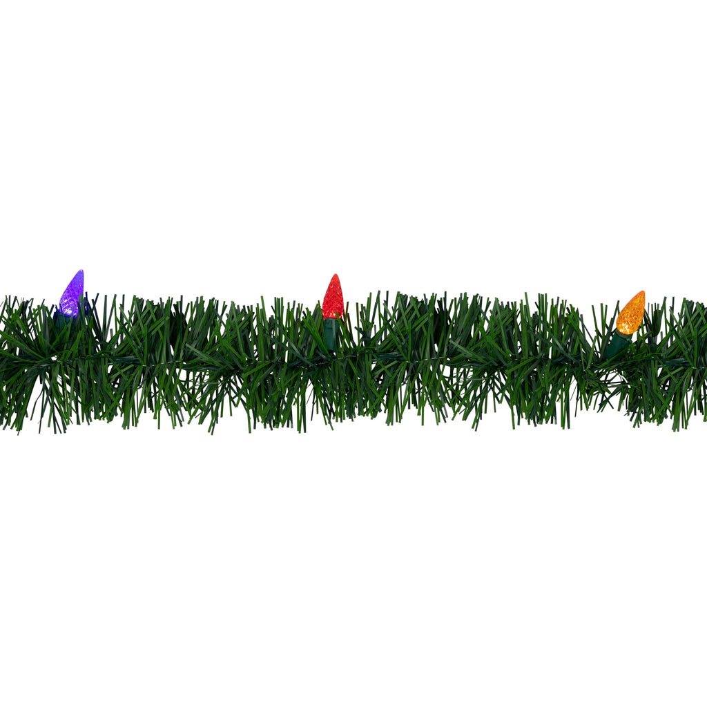 Northlight 18' x 3" Pre-Lit Pine Artificial Christmas Garland, Multicolor LED Faceted Lights