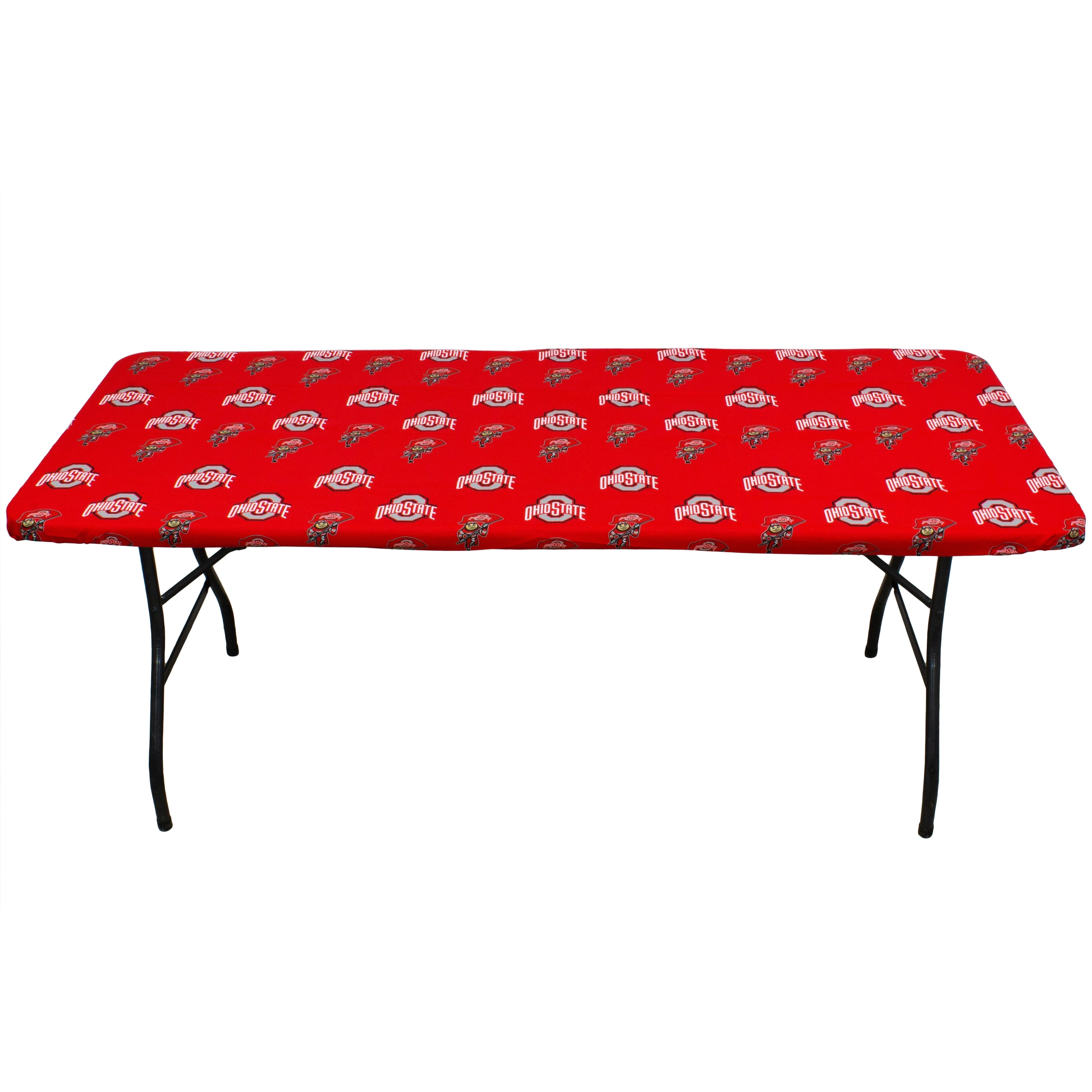 Ohio State Buckeyes Tailgate Fitted Tablecloth, 72" x 30", 6 ft table - 72" x 30", 6 ft table