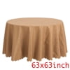 Unique Bargains Round Waterproof Vinyl Tablecloth, Wrinkle-Resistant Table Cover, Suitable Hibiscus Coffee 63x63inch