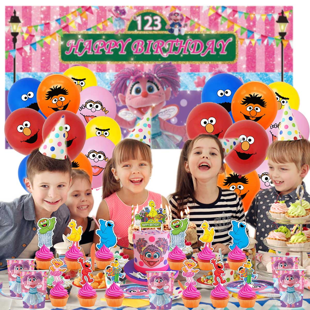 Abby Cadabby Birthday Party Supplies Balloons Paper Plates Decoration Cake Topper Decor Tableware Banner Backdrop