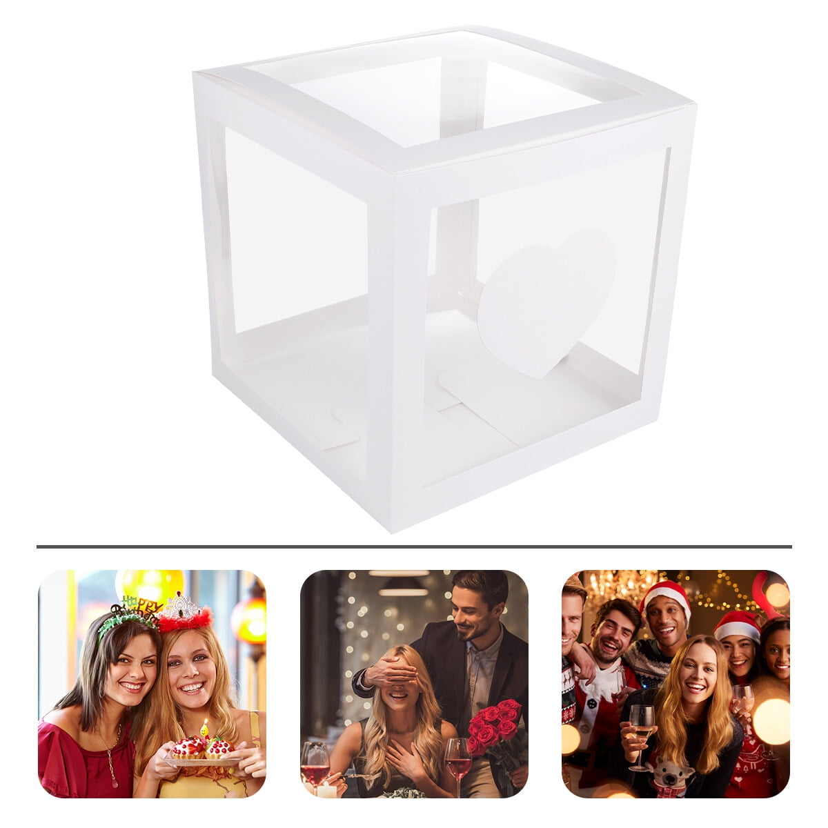 Hemoton 3pcs Transparent Balloon Box Party Decorative Balloons Case Balloons Accessories
